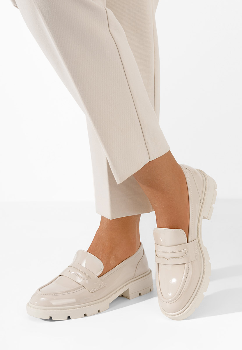 Mocassini con plateau Oprah beige