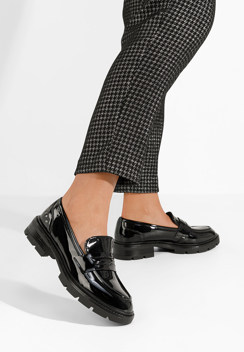 Mocassini con plateau Oprah nero