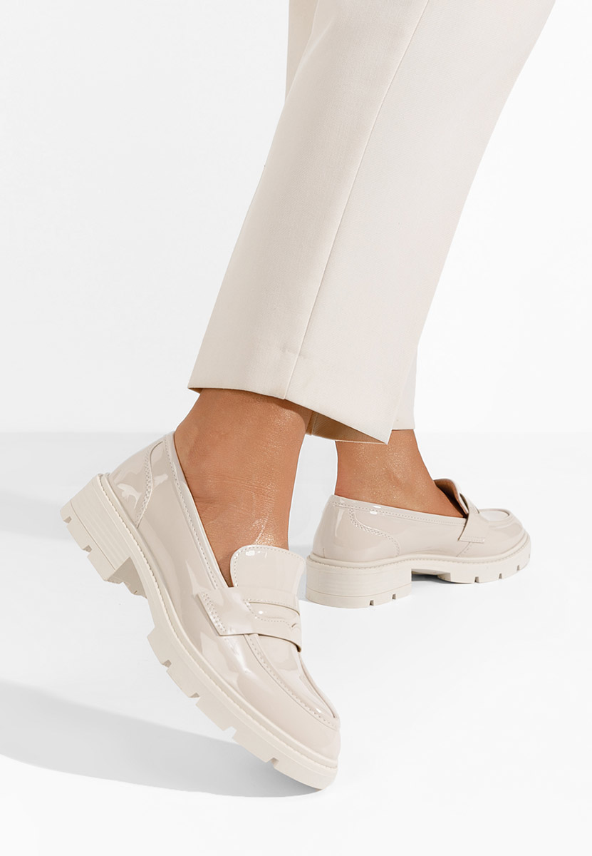 Mocassini con plateau Oprah beige