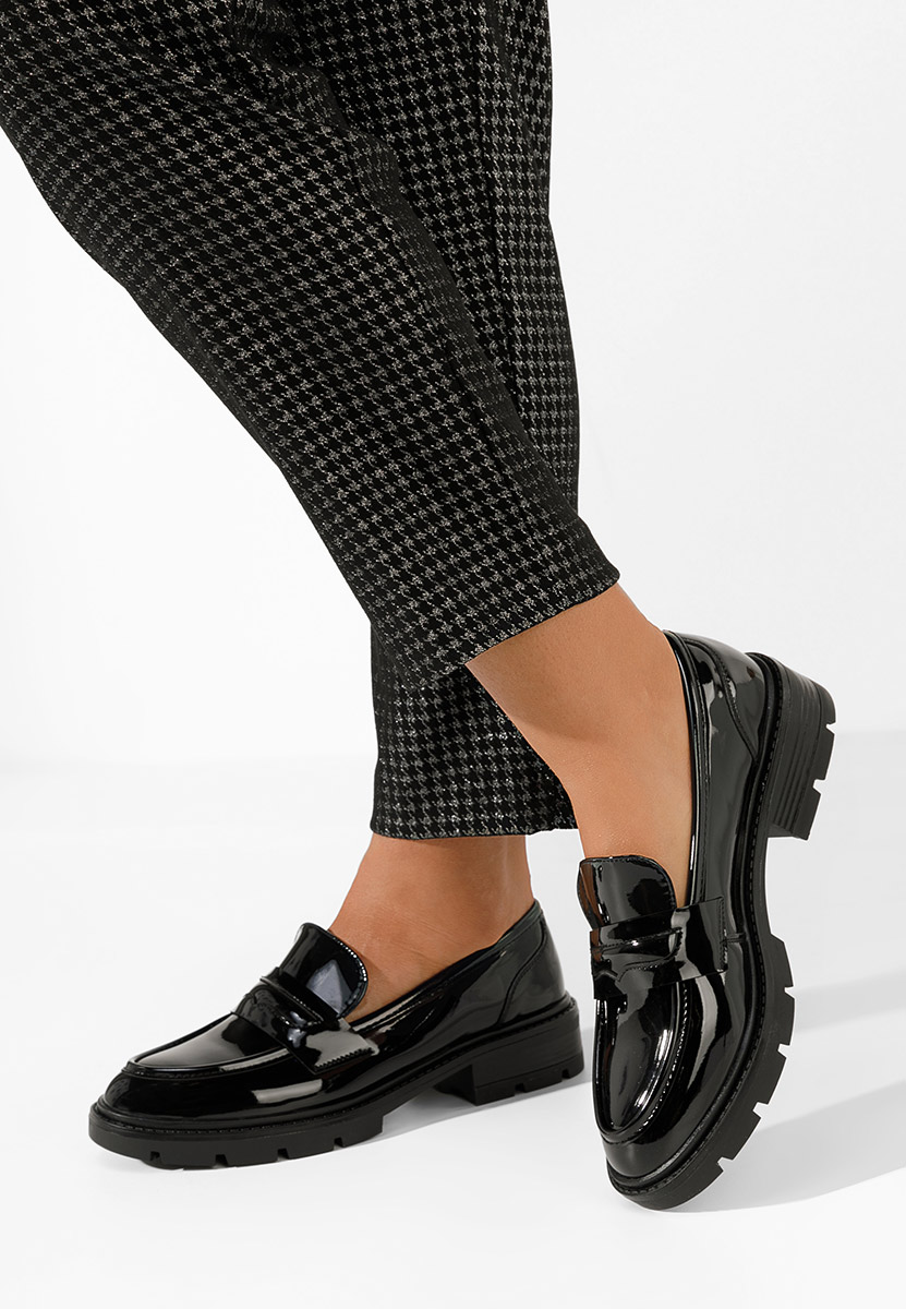 Mocassini con plateau Oprah nero