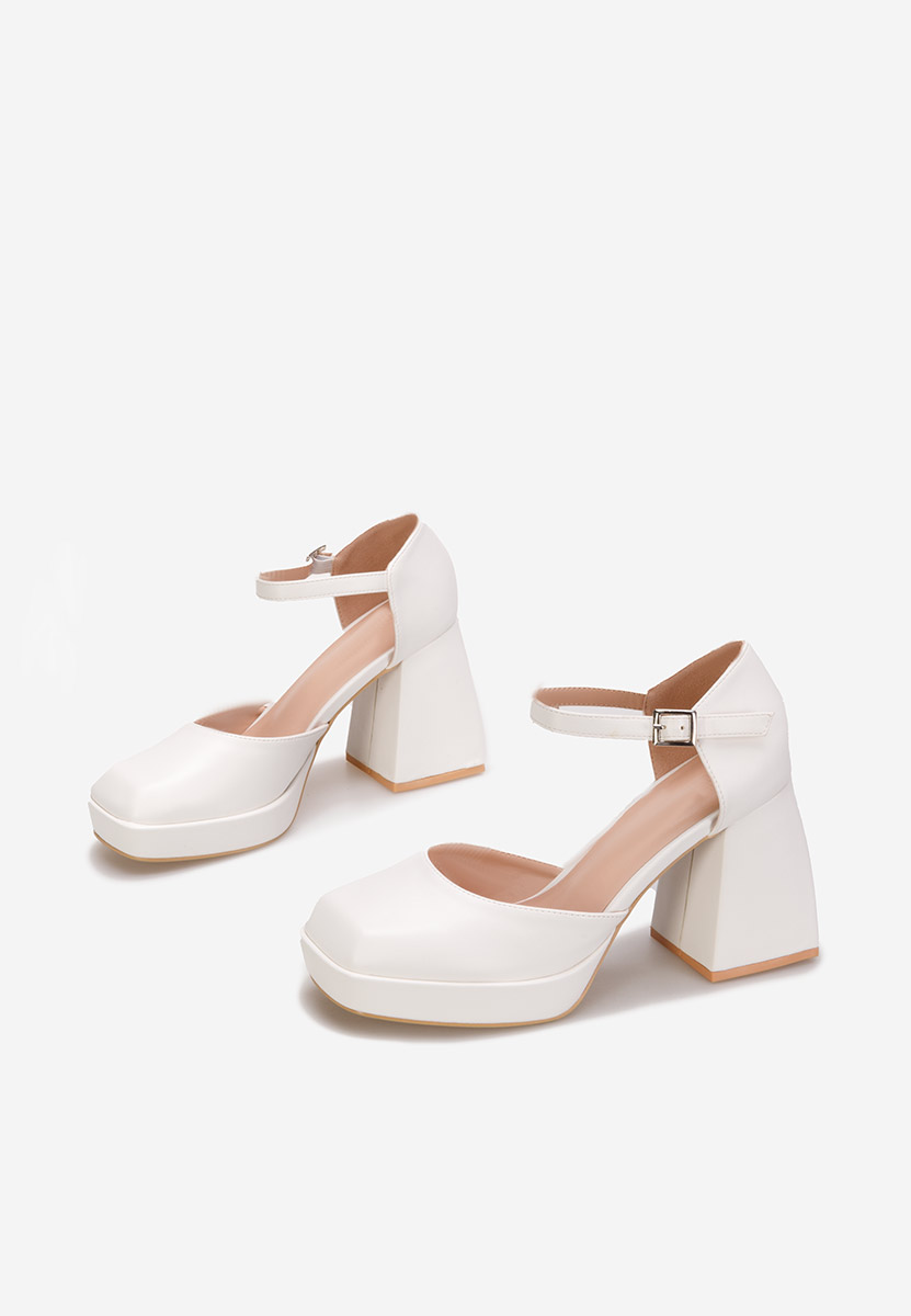 Décolleté tacco largo Monsa bianchi