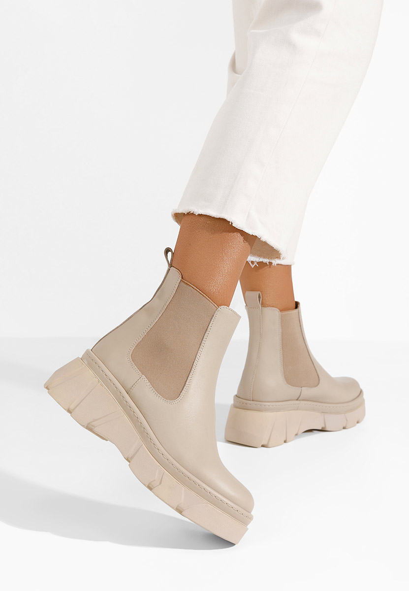 Stivaletto chelsea donna Avelyn Beige