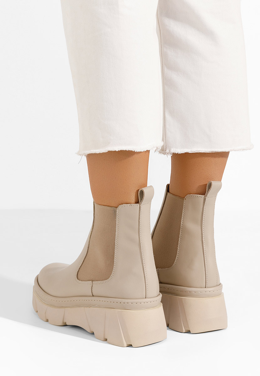 Stivaletto chelsea donna Avelyn Beige