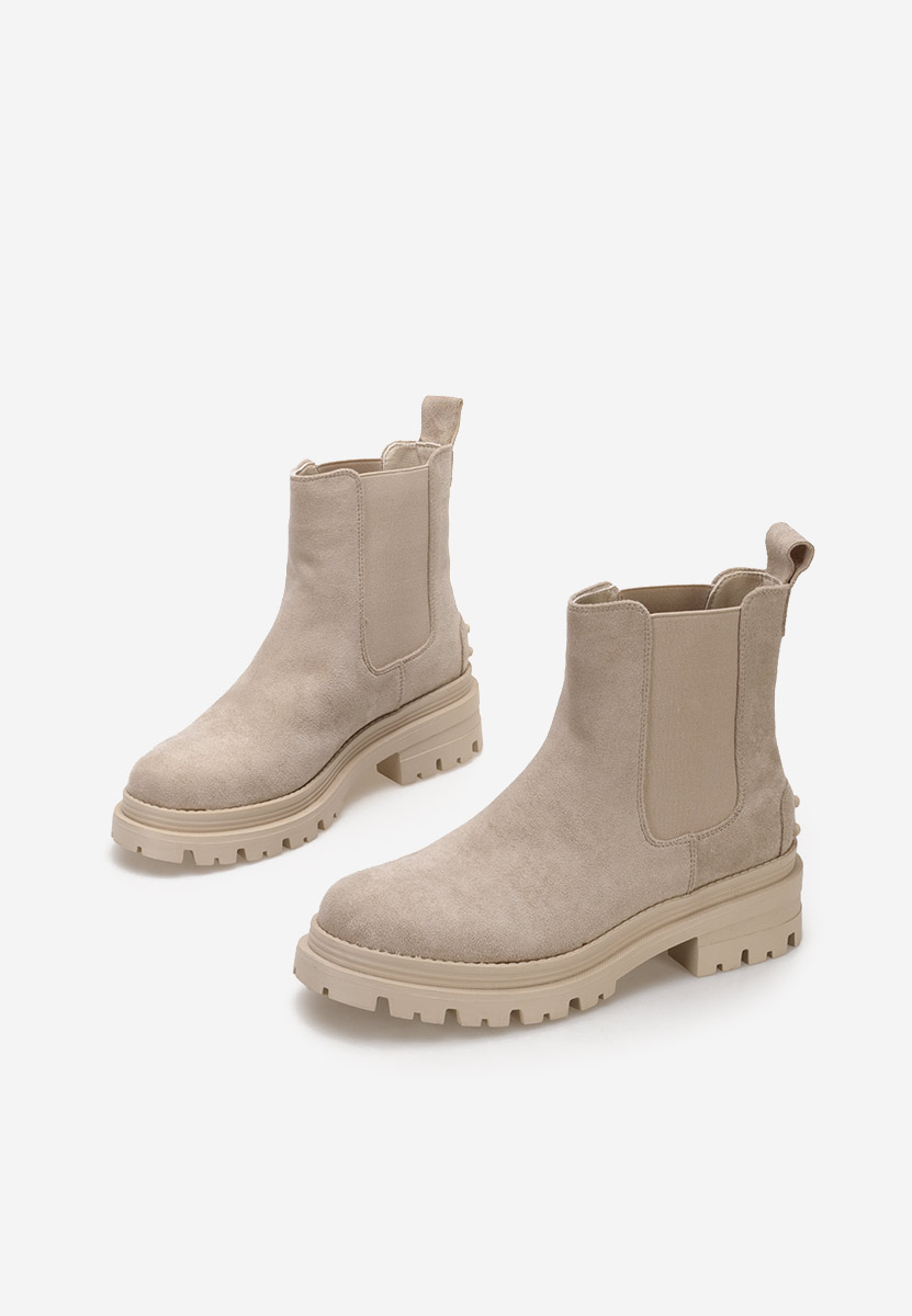 Stivaletto chelsea donna Sallia beige