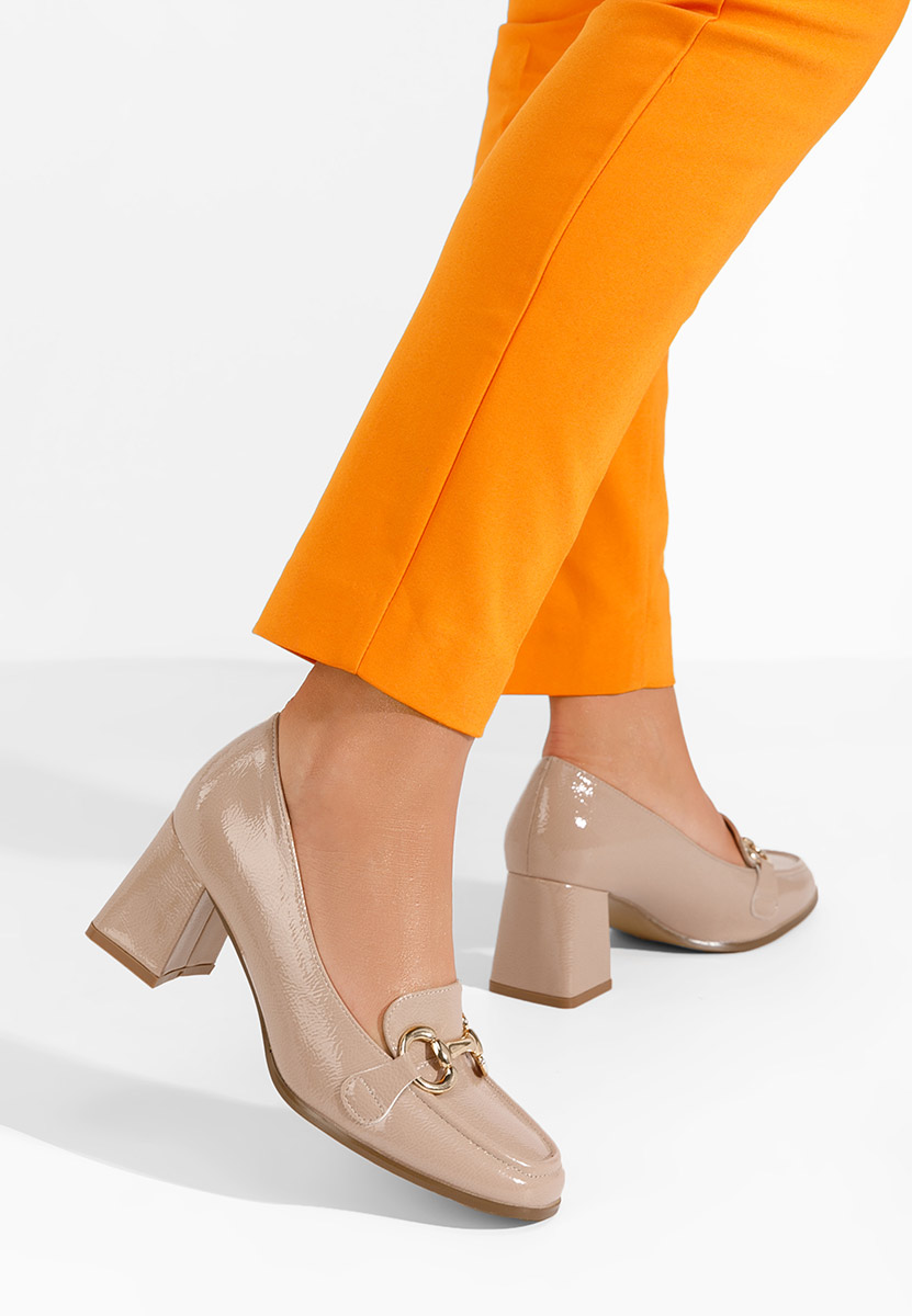 Mocassini con tacco Velosa beige