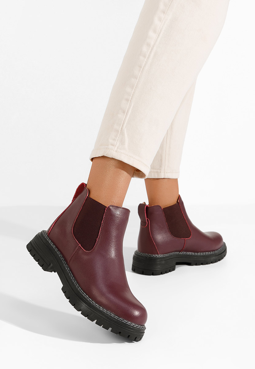 Stivaletto chelsea donna Ninas Granata