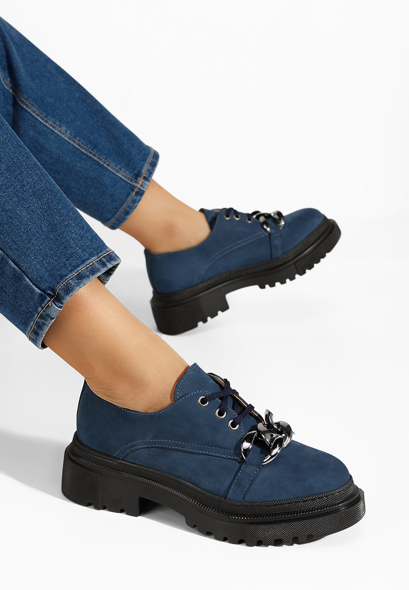 Scarpe basse donna pelle Vorea V2 Blu marine