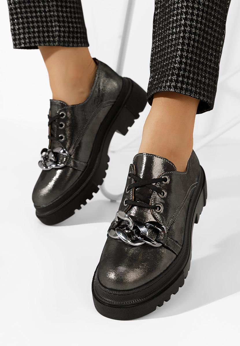 Scarpe basse donna pelle Vorea Argento