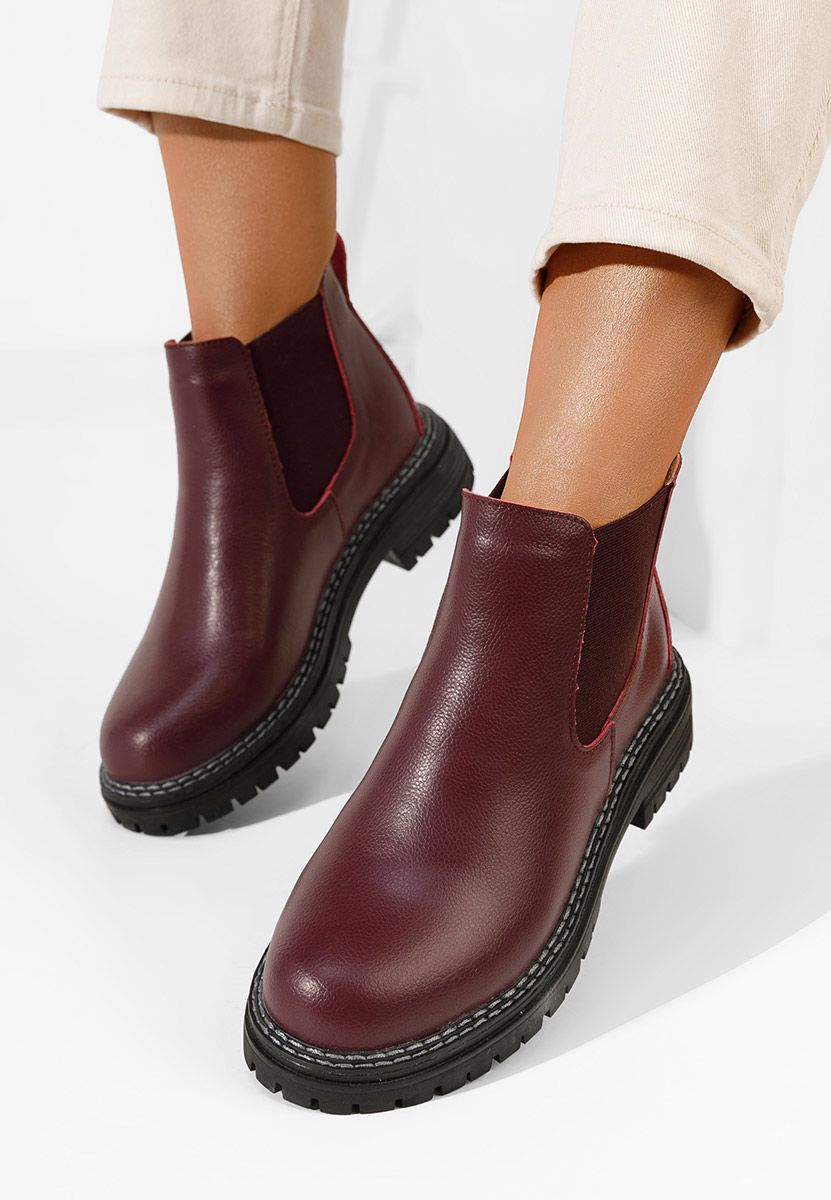 Stivaletto chelsea donna Ninas Granata