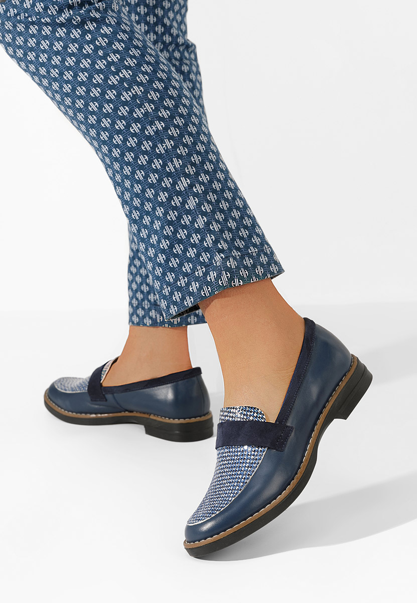 Mocassini donna pelle Aleda Blu marine