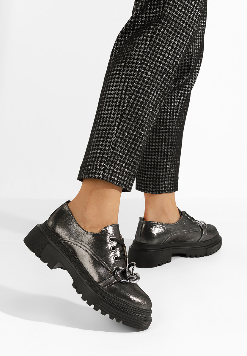 Scarpe basse donna pelle Vorea Argento