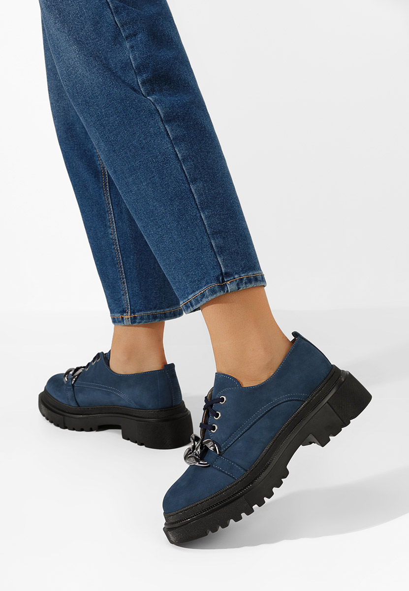 Scarpe basse donna pelle Vorea V2 Blu marine