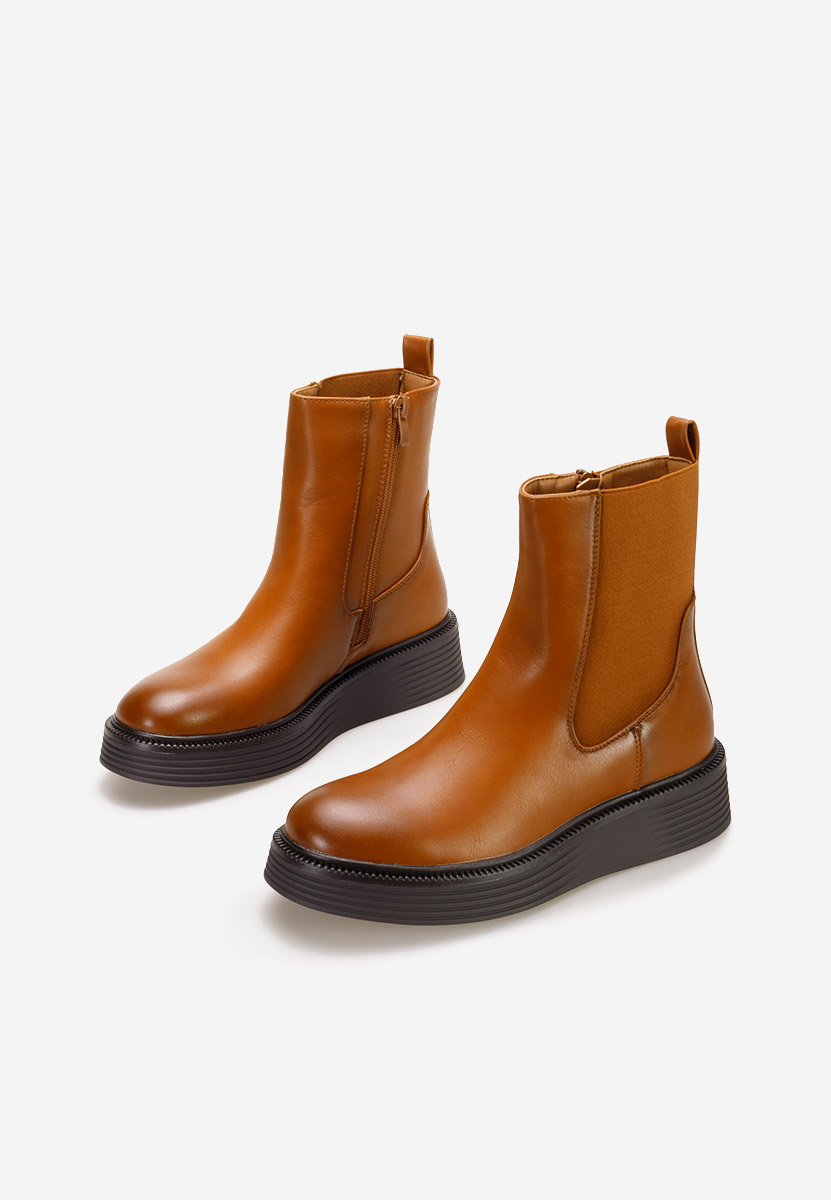 Stivaletti con plateau Delarosa Camel