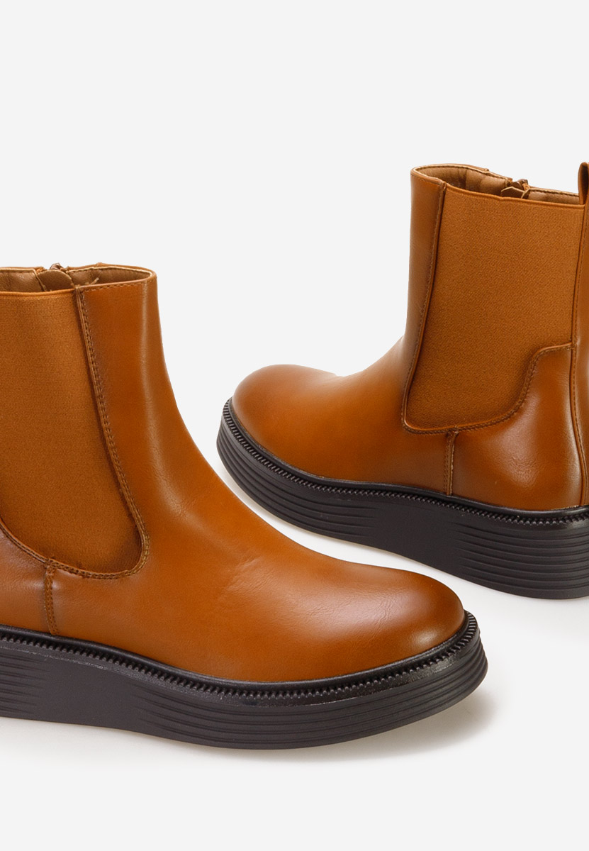 Stivaletti con plateau Delarosa Camel
