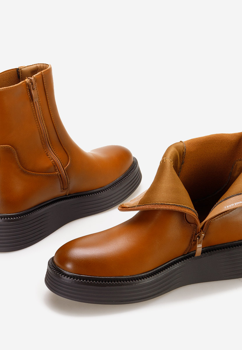 Stivaletti con plateau Delarosa Camel