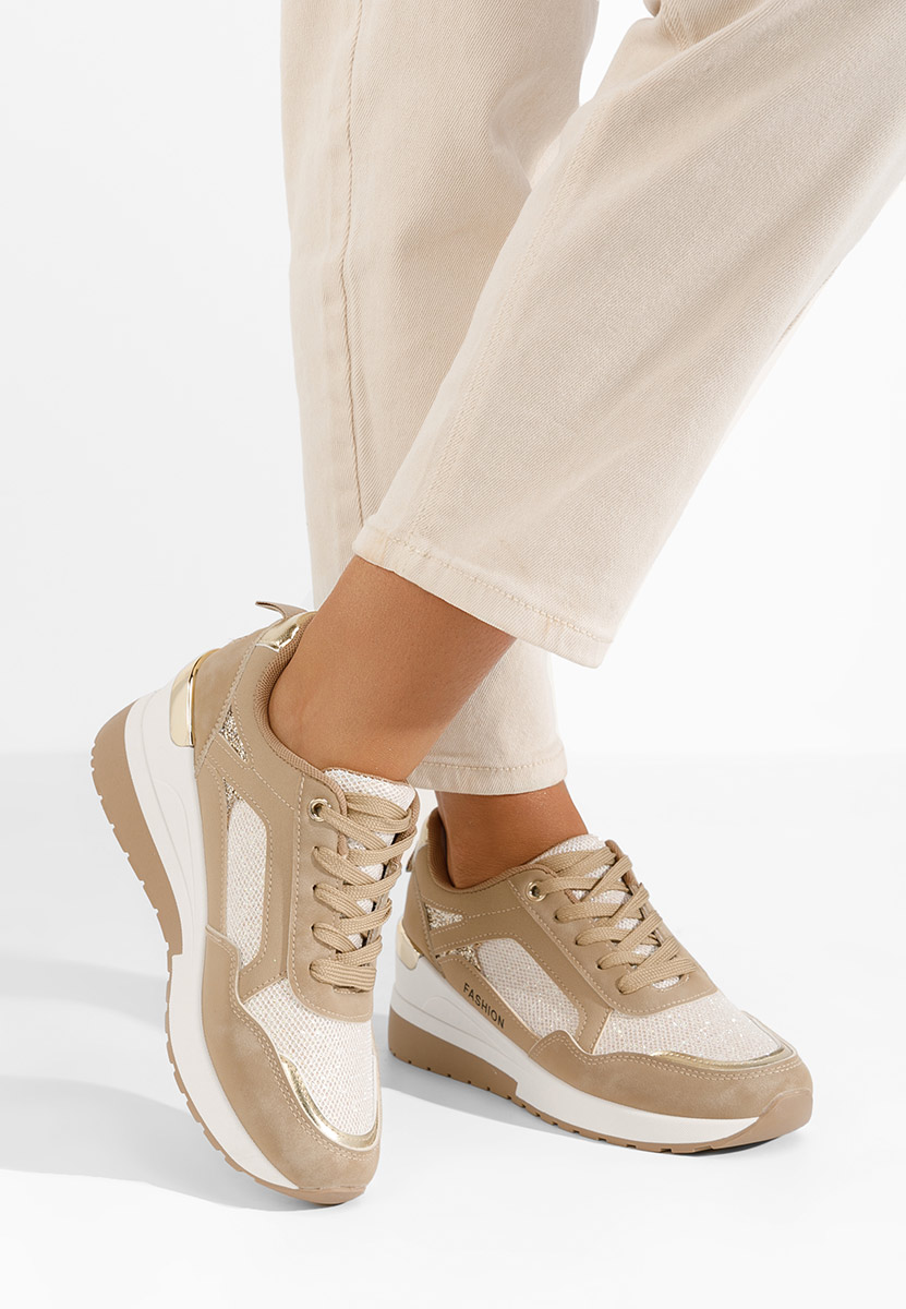 Sneakers con zeppa Setora cachi