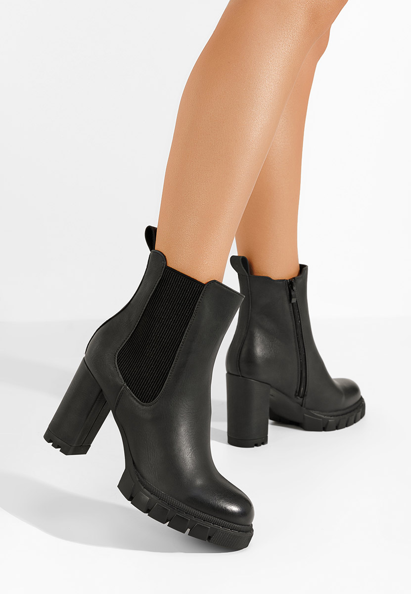 Tronchetti con tacco largo Veloria Nero