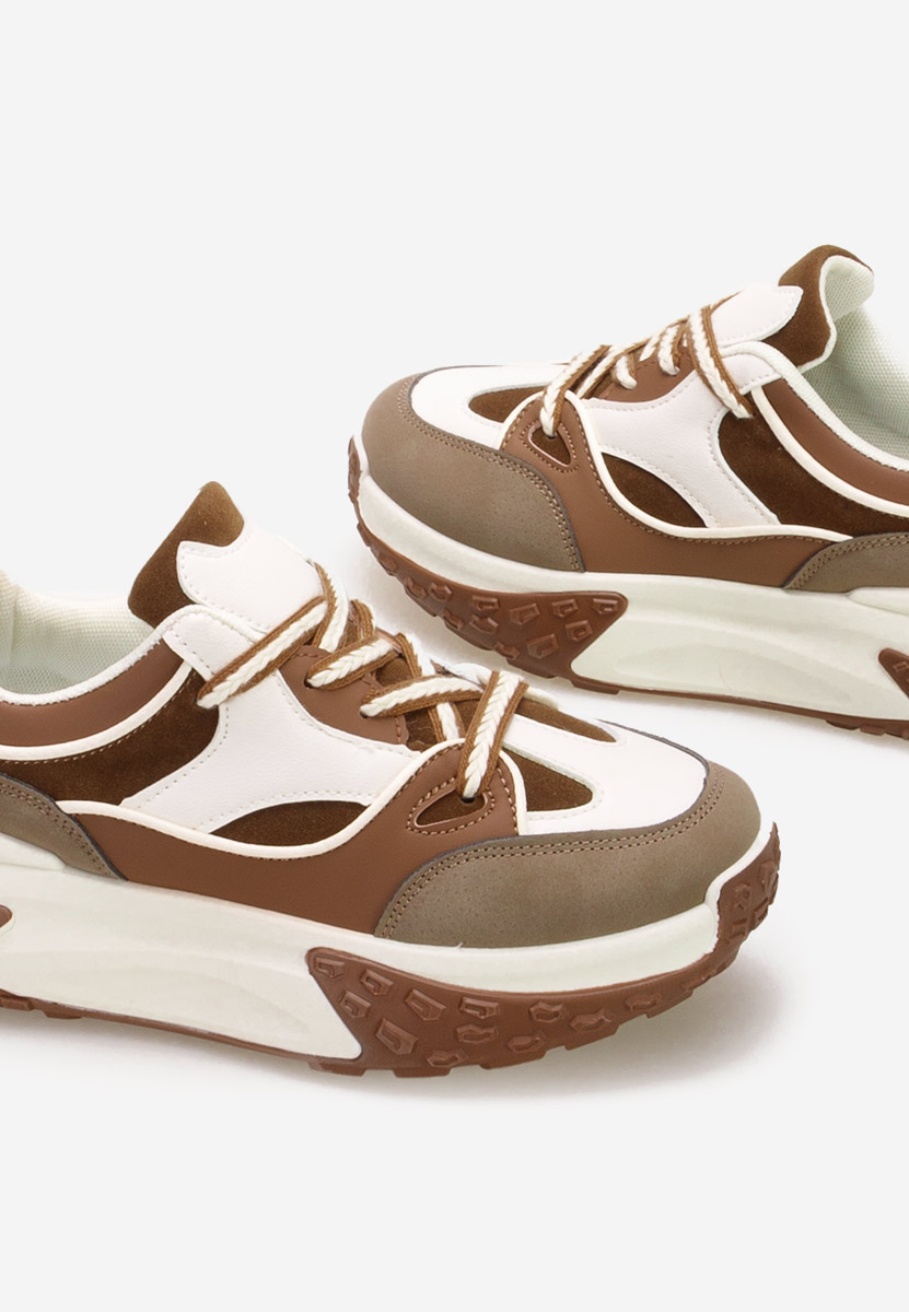 Sneakers con plateau Allannia marrone