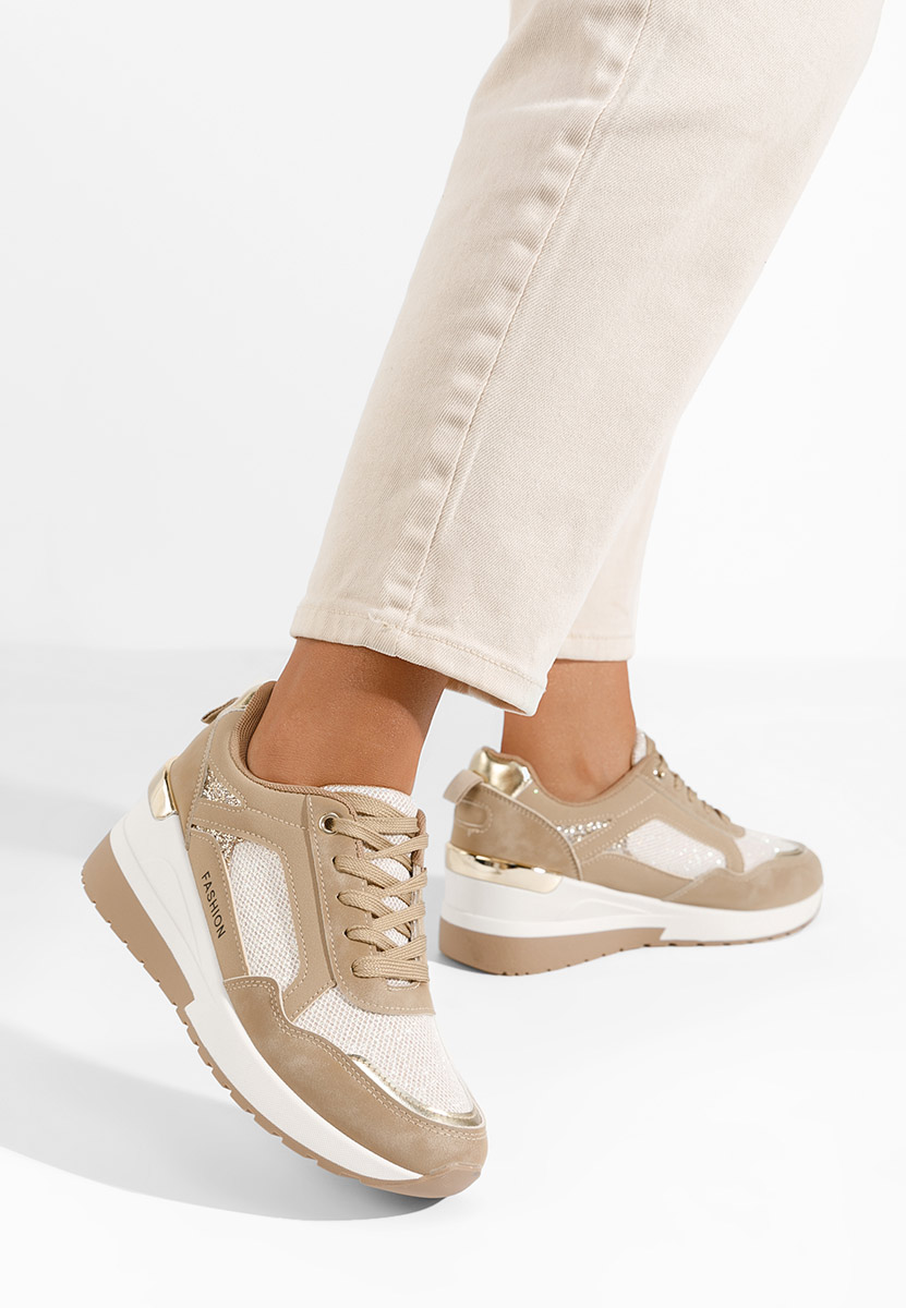 Sneakers con zeppa Setora cachi