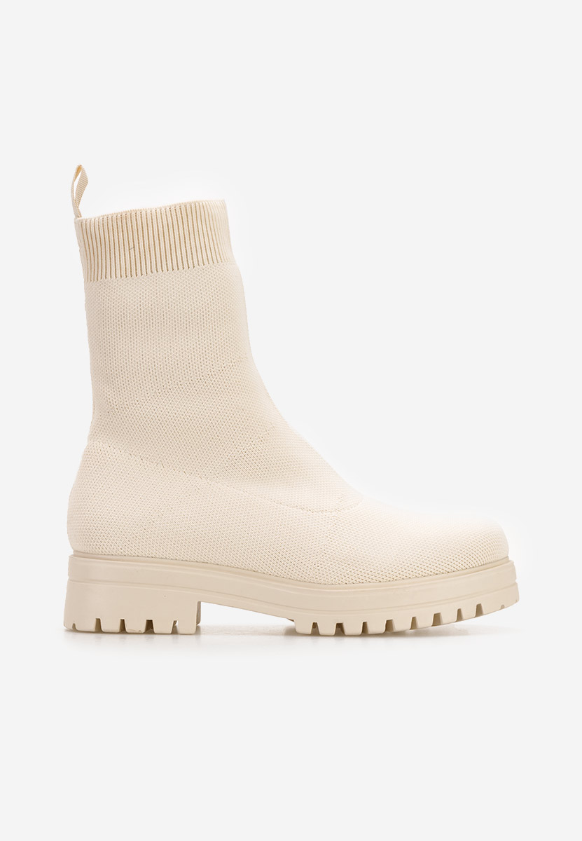 Stivaletti donna tipo calzino Savimenia Beige