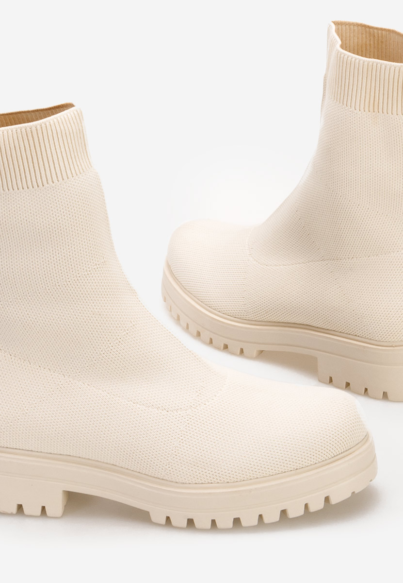 Stivaletti donna tipo calzino Savimenia Beige