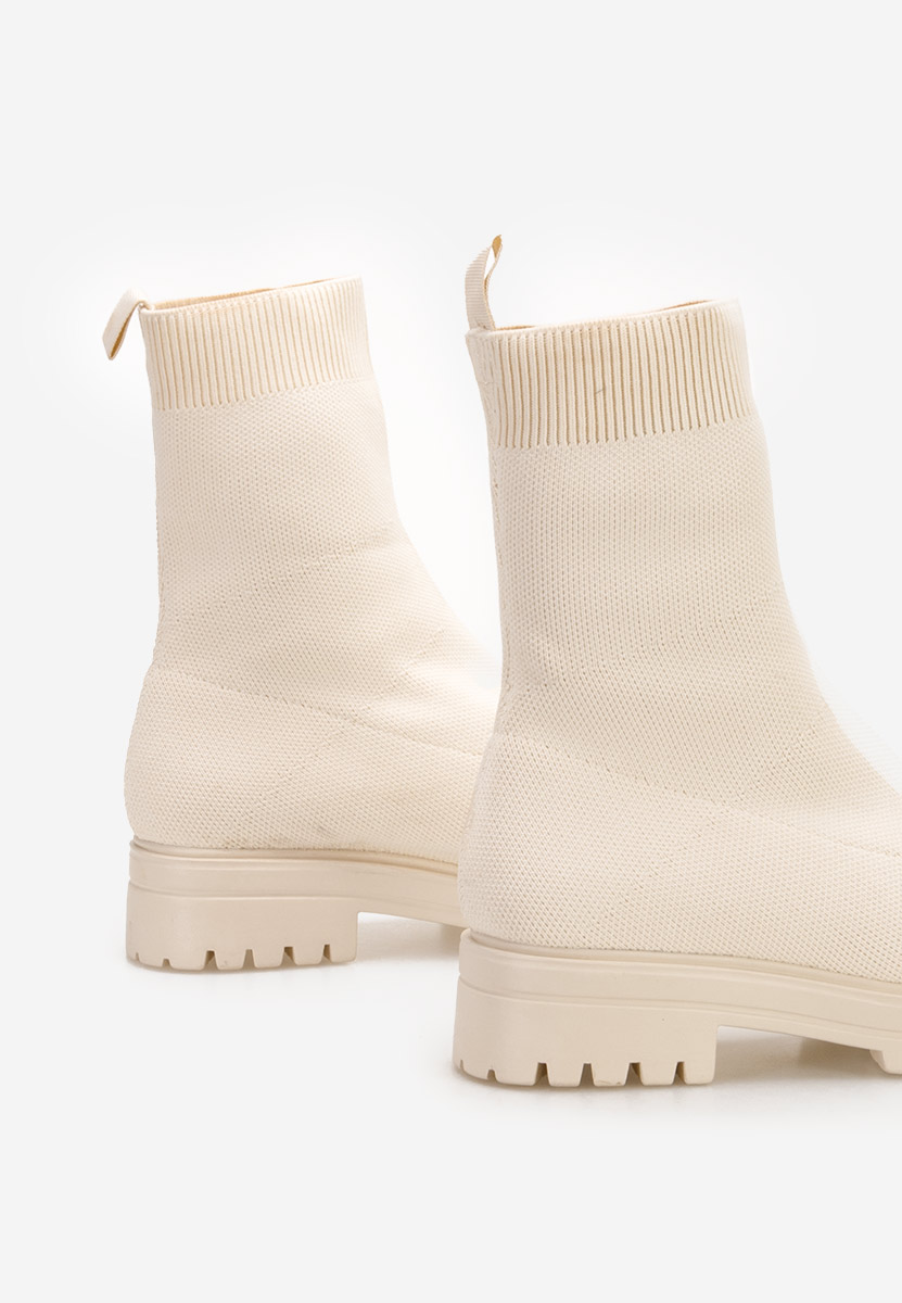 Stivaletti donna tipo calzino Savimenia Beige