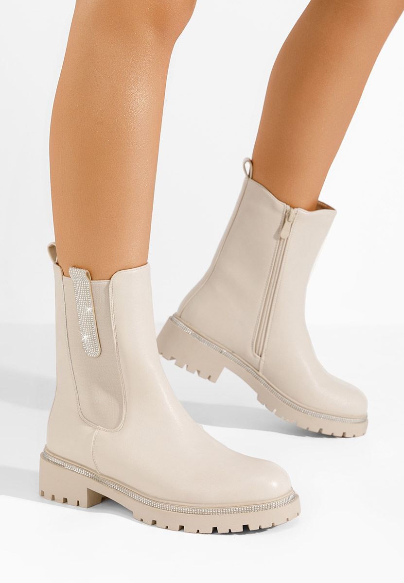 Stivaletto chelsea donna Nellie Beige