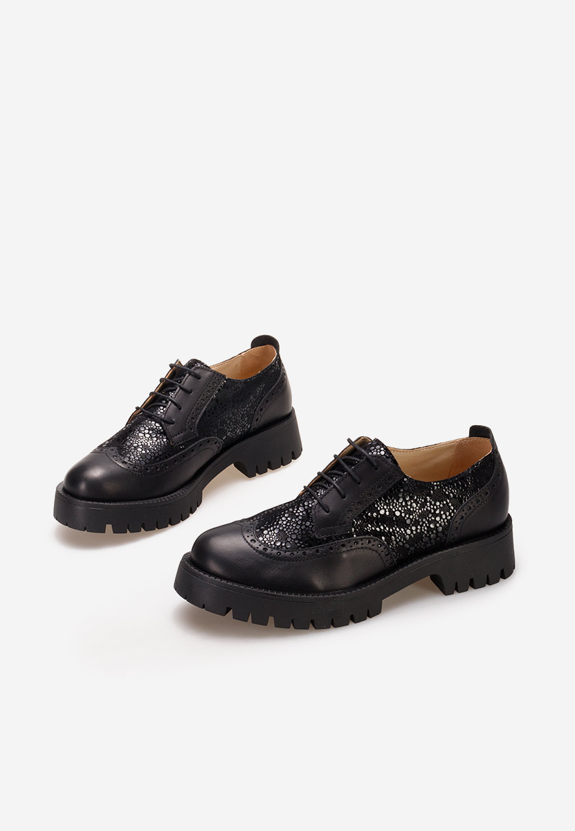 Scarpe brogue donna Flexa V4 Nero