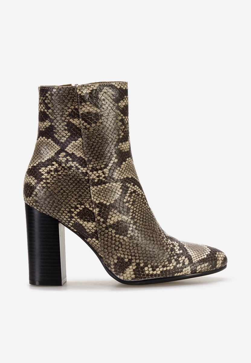 Tronchetti con tacco largo Valina animal print