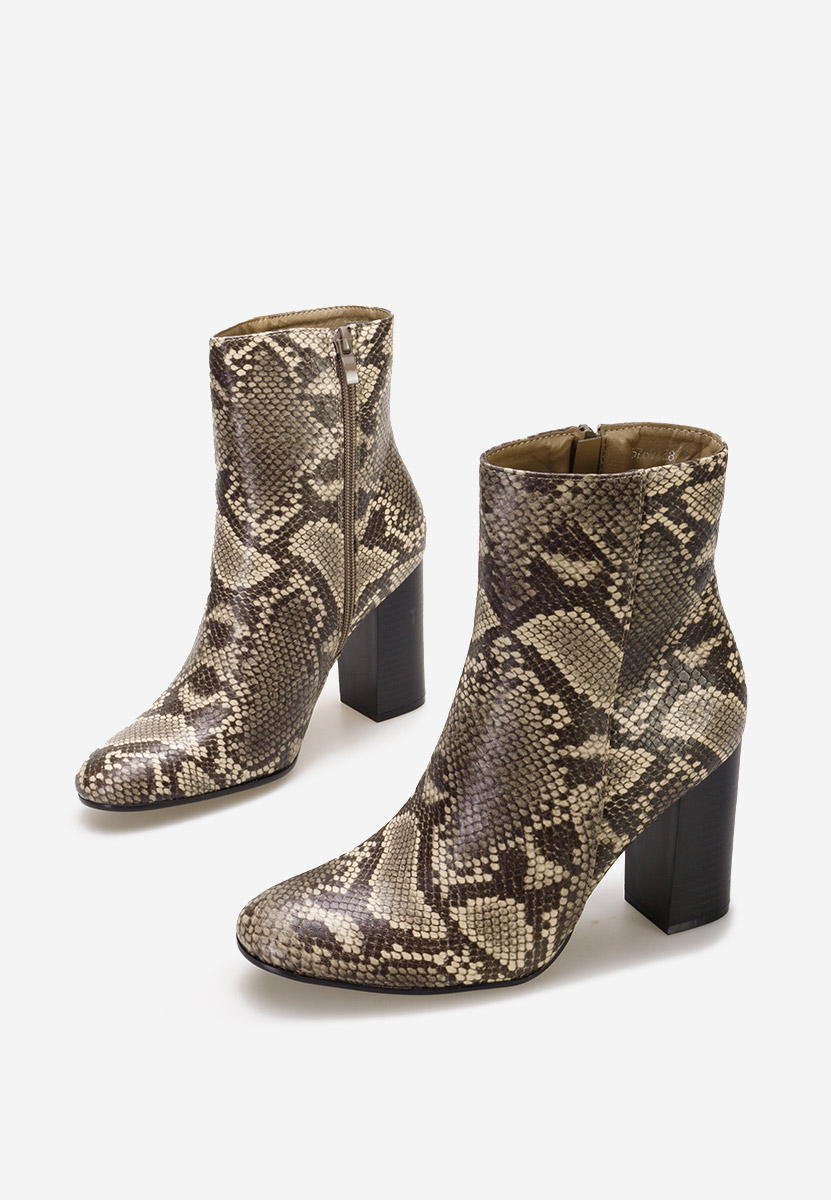 Tronchetti con tacco largo Valina animal print