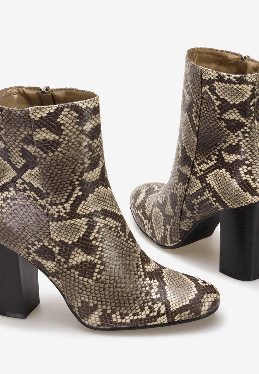 Tronchetti con tacco largo Valina animal print