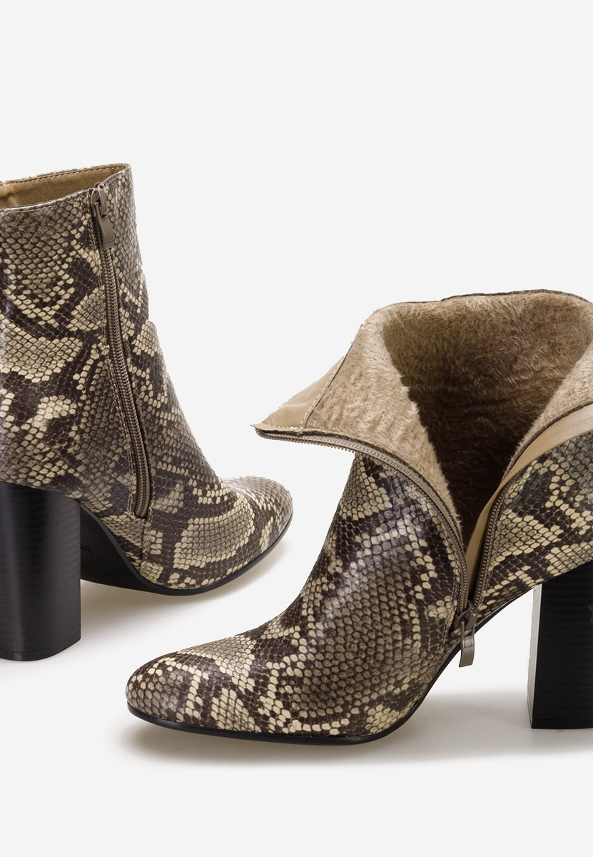 Tronchetti con tacco largo Valina animal print