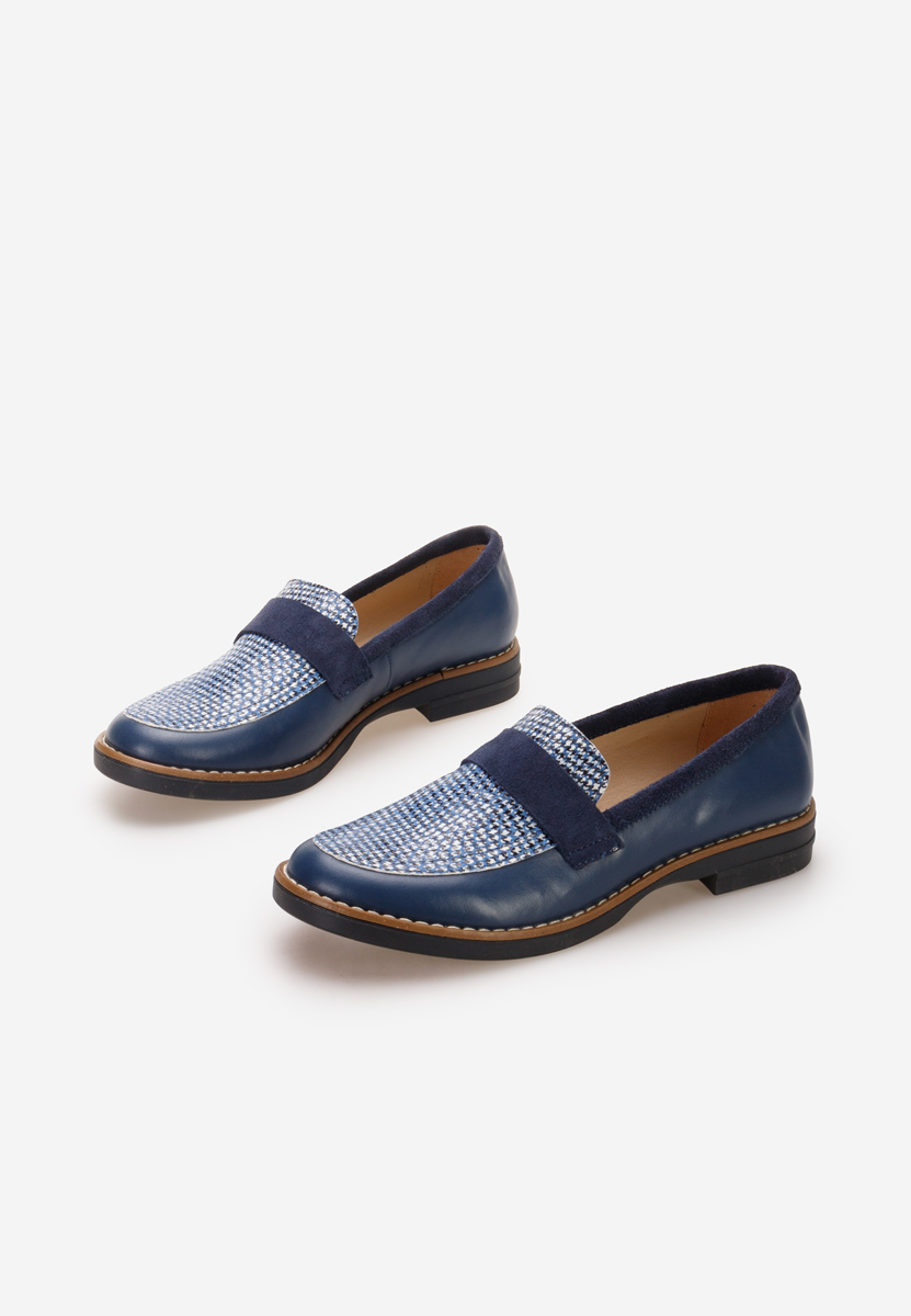 Mocassini donna pelle Aleda Blu marine