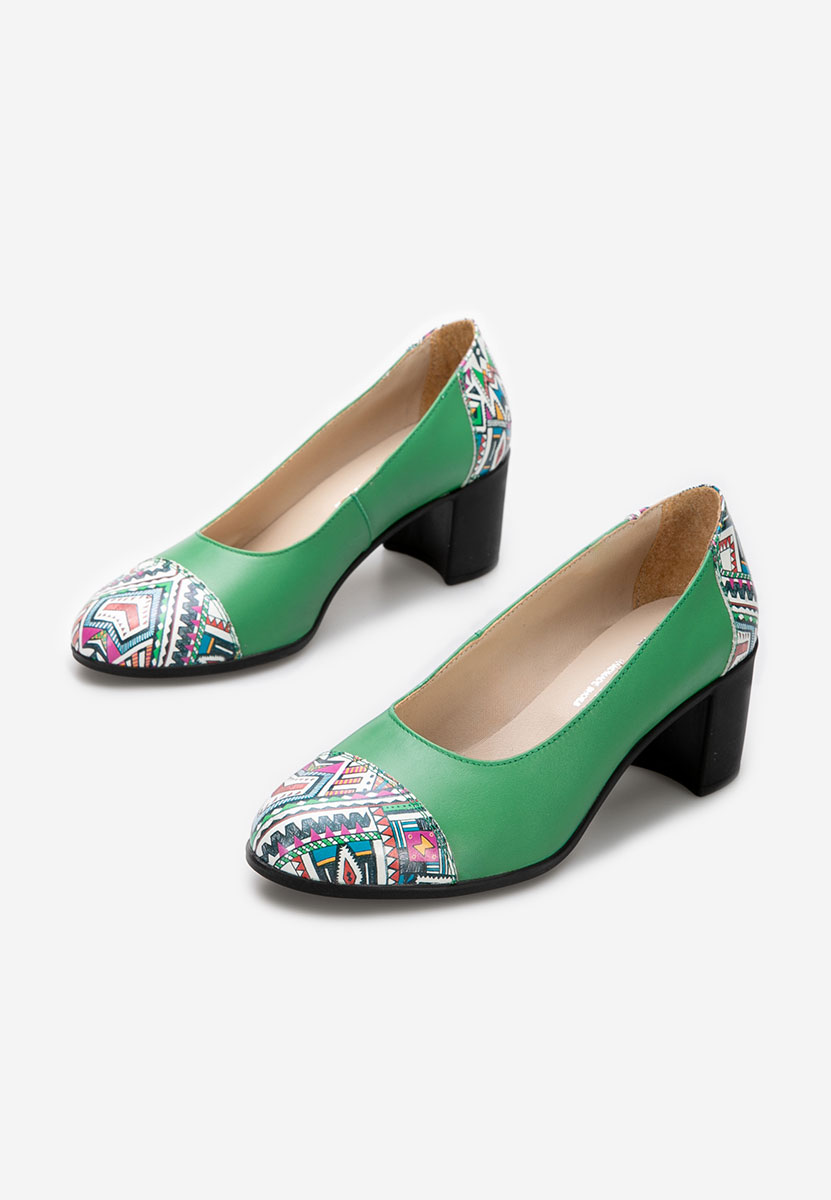 Décolleté tacco largo in pelle Judy Verdi