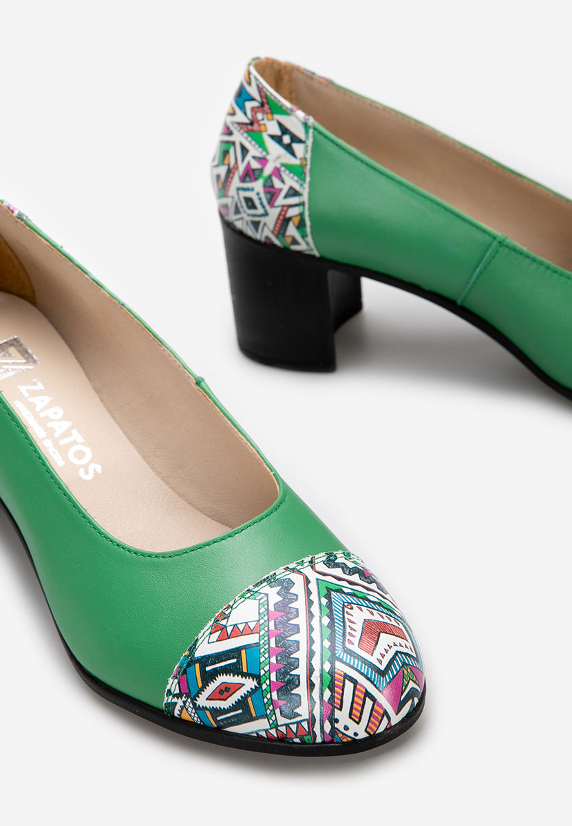 Décolleté tacco largo in pelle Judy Verdi