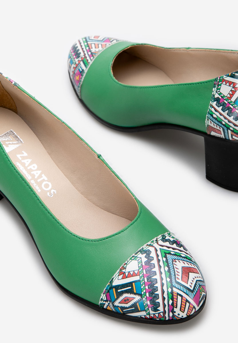 Décolleté tacco largo in pelle Judy Verdi