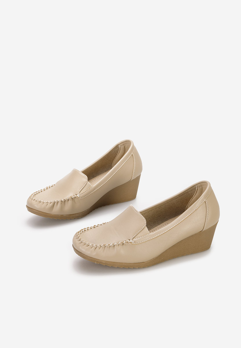 Mocassini donna platform Alpha Beige