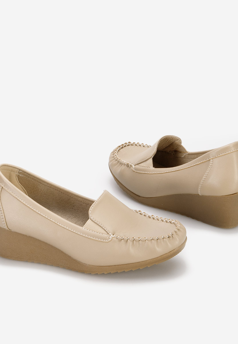 Mocassini donna platform Alpha Beige