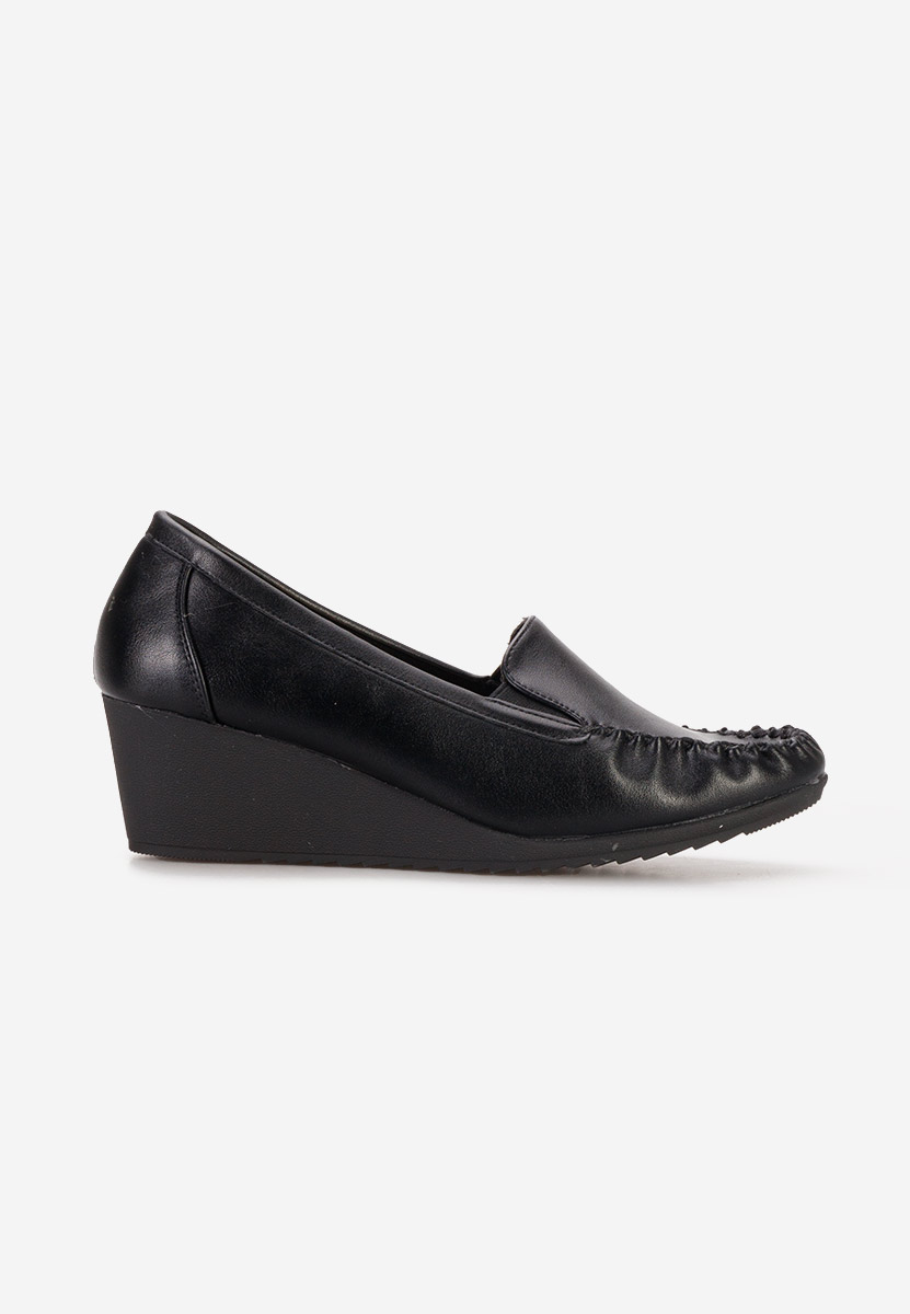 Mocassini donna platform Alpha Nero