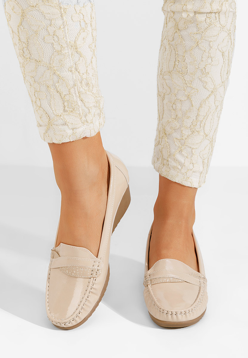 Mocassini donna platform Saina Beige