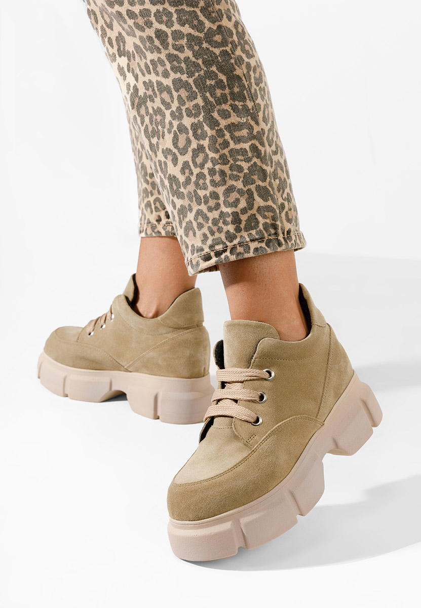 Stivaletti in pelle Kianna beige