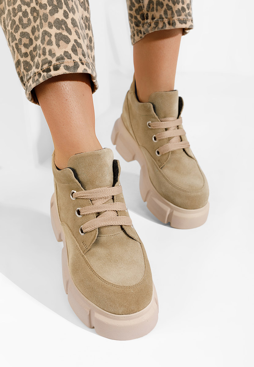 Stivaletti in pelle Kianna beige
