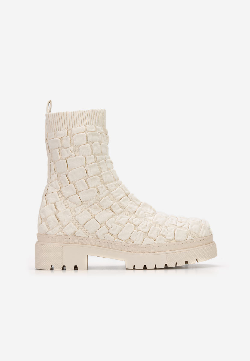 Stivaletti donna tipo calzino Cesara Beige