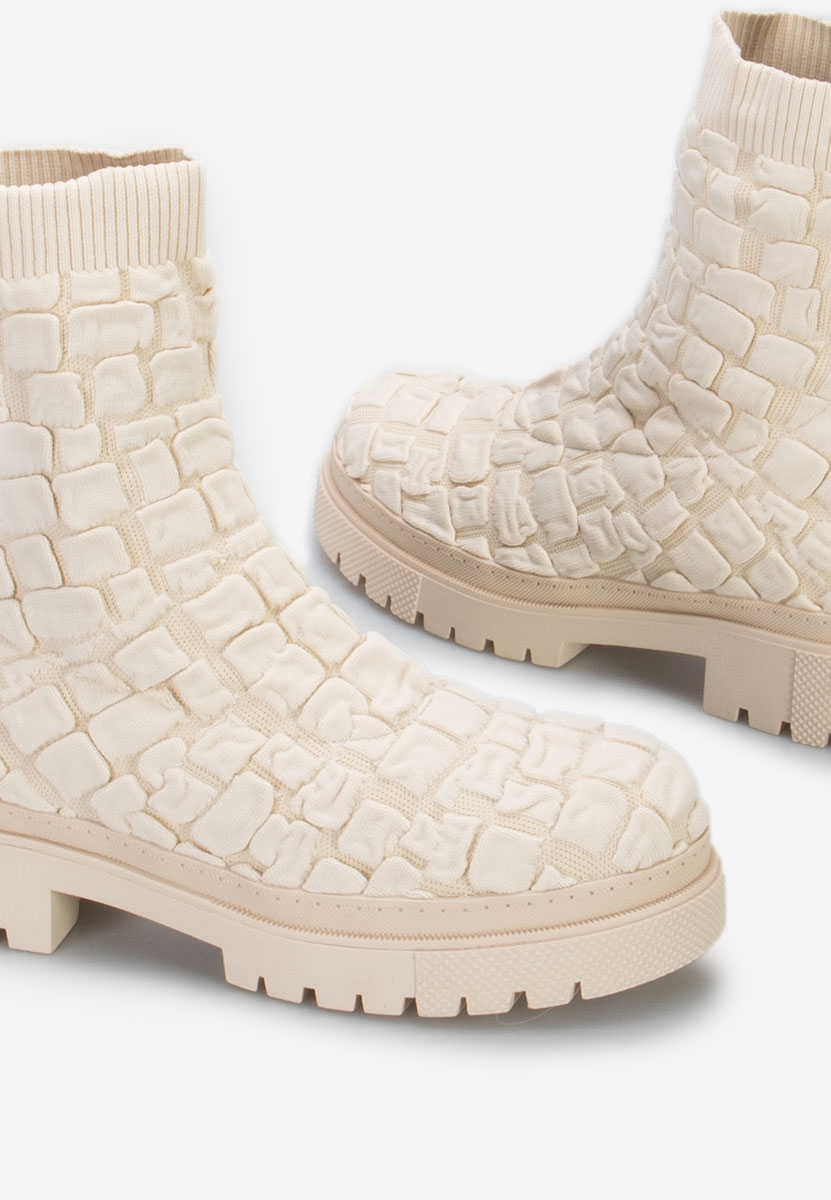 Stivaletti donna tipo calzino Cesara Beige