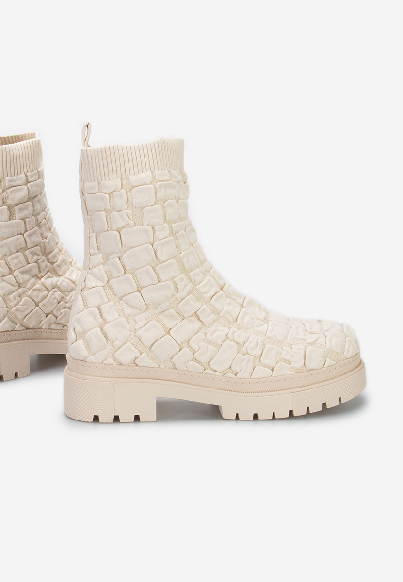 Stivaletti donna tipo calzino Cesara Beige