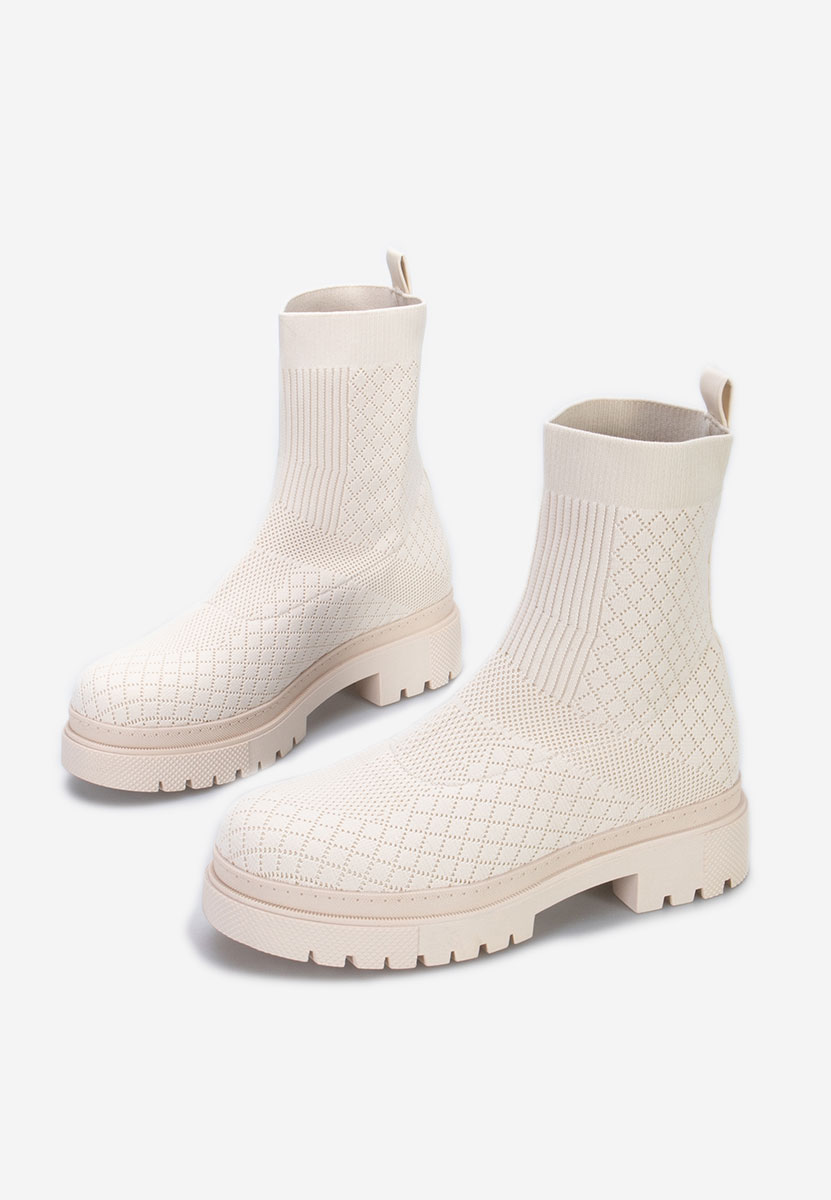 Stivaletti donna tipo calzino Maleina Beige