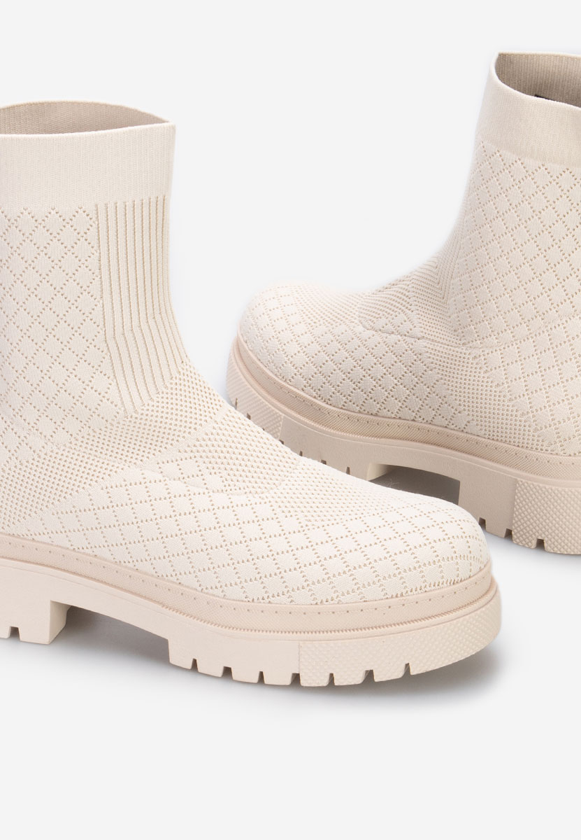 Stivaletti donna tipo calzino Maleina Beige