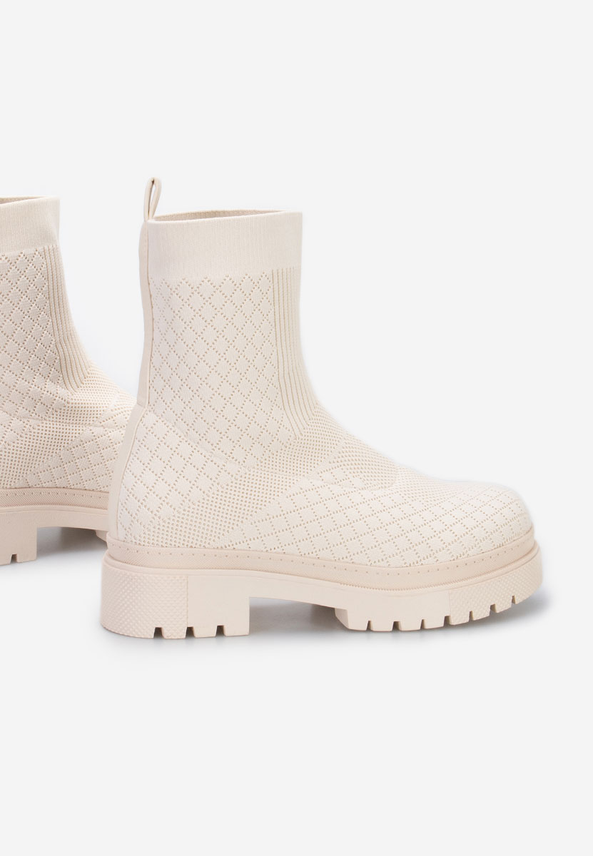 Stivaletti donna tipo calzino Maleina Beige