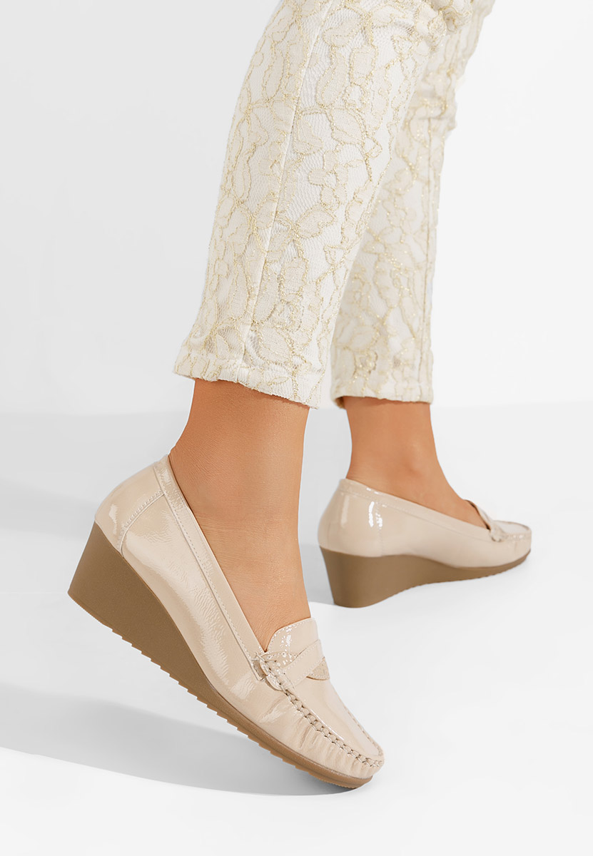 Mocassini donna platform Saina Beige