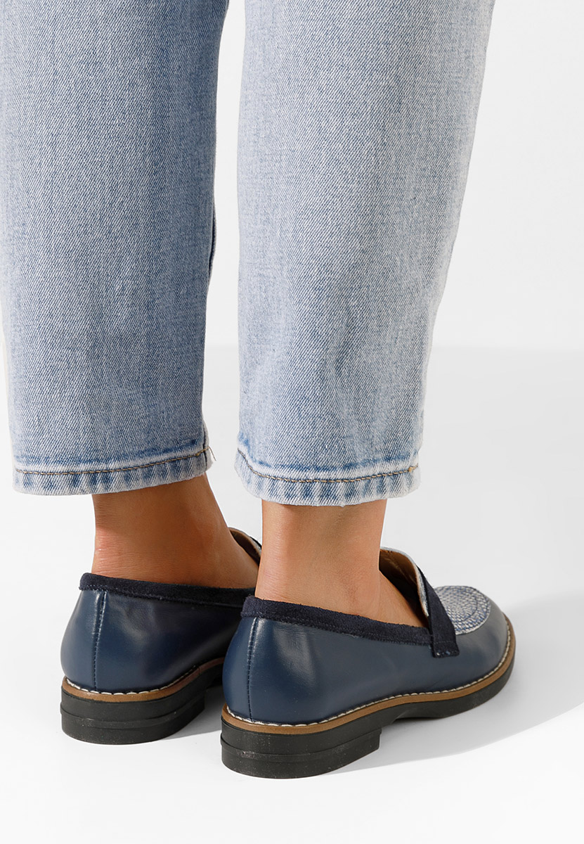 Mocassini donna pelle Aleda Blu marine